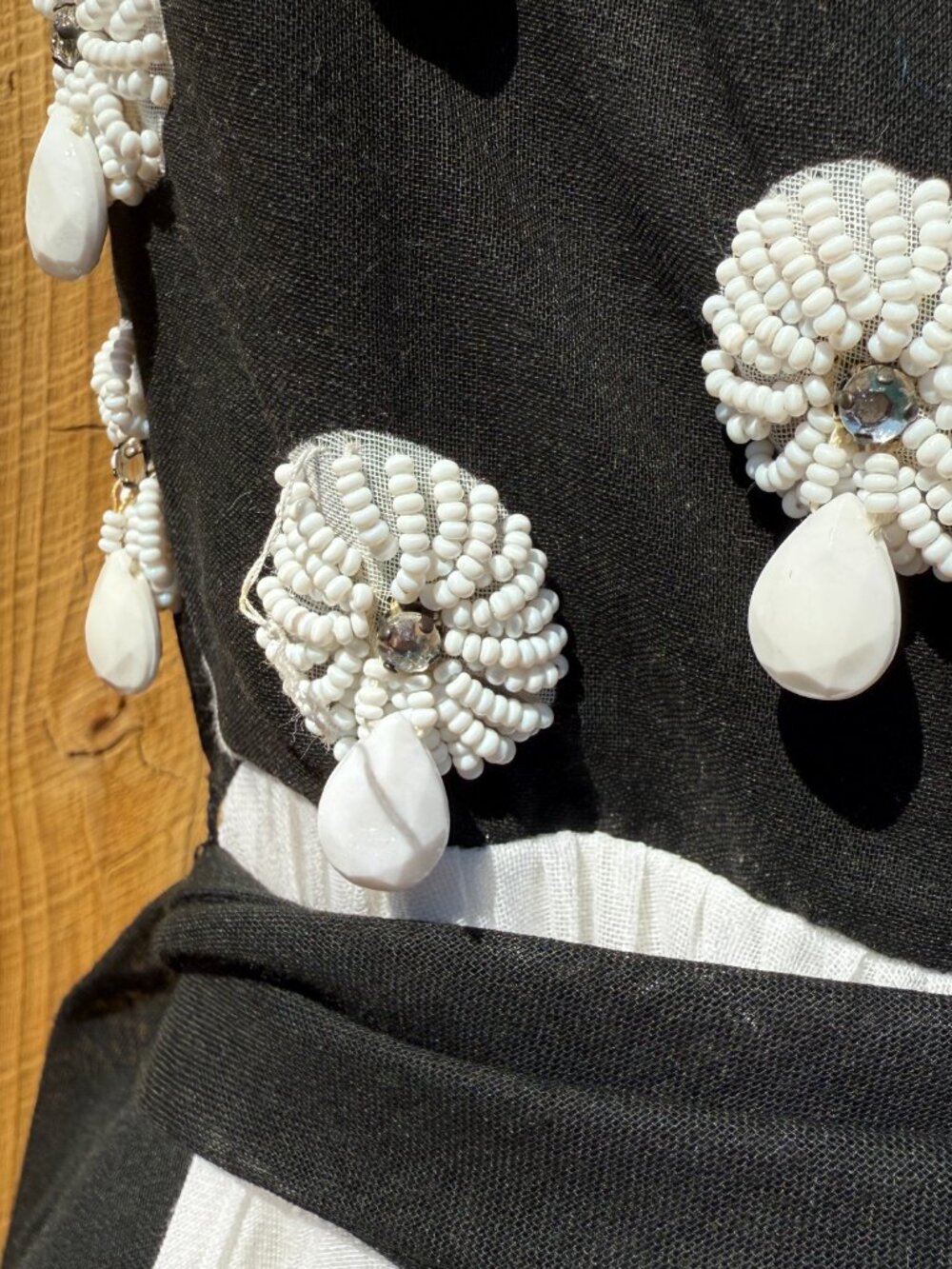Vintage 60s O'Brien's Sleeveles Beaded Pleated Chiffon Cocktail Dress Medium - Picture 12 of 16